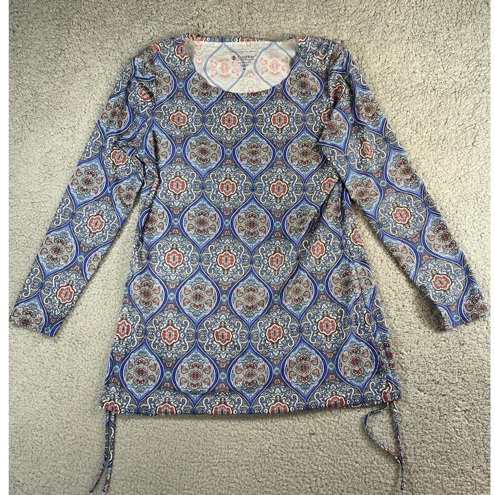 Coolibar Tunic Dress Women's M Multi Floral UPF 50 + UV Protection Long Sleeve